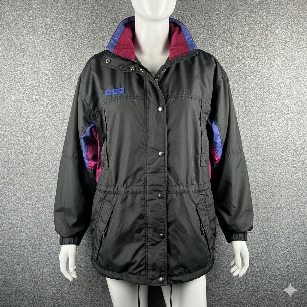 Vintage 90's Columbia Women's Snowy Range‎ Windbreaker Jacket Purple Black Small